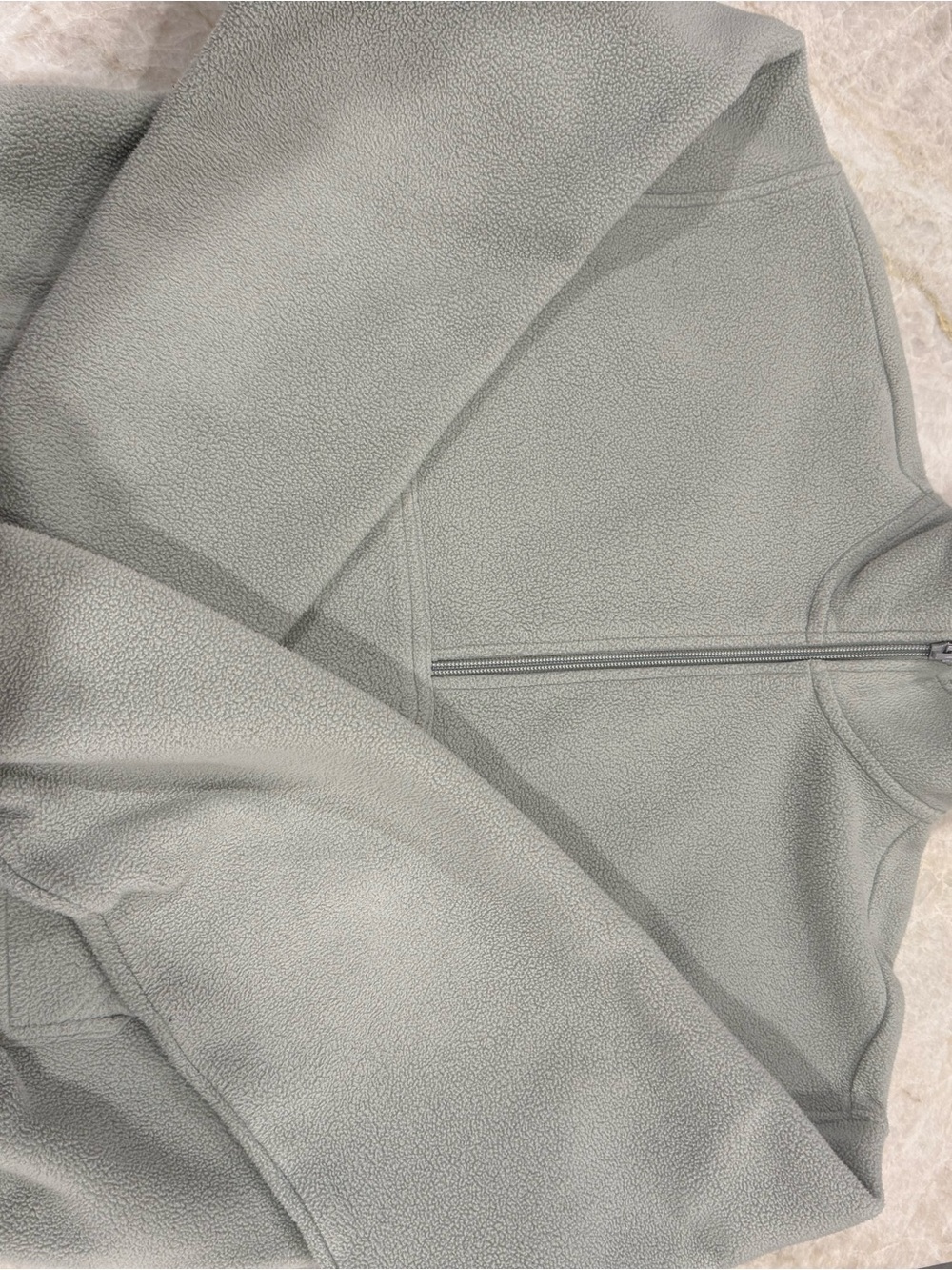 TNA Sage Green Teddy Fleece Zip Jacket